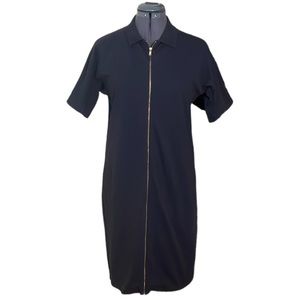 COS Light Black Cotton Collared T-Shirt Dress Size